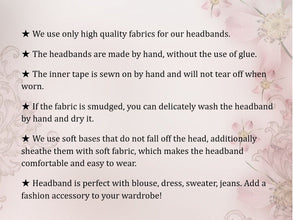 Black padded headband Velvet headband Wide headband Padded headband Extra wide headband Thick headband black