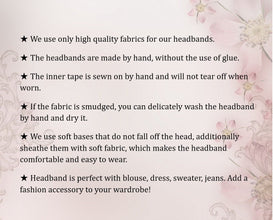 Beige padded headband Velvet headband Ivory headband Velvet headband for women