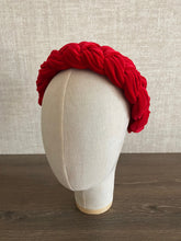 Red braided headband Velvet headband summer headbands for women Padded headband Holiday headband Fabric headbands for women
