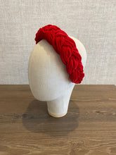 Red braided headband Velvet headband summer headbands for women Padded headband Holiday headband Fabric headbands for women