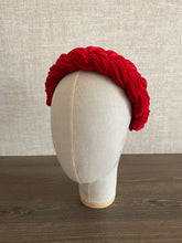 Red braided headband Velvet headband summer headbands for women Padded headband Holiday headband Fabric headbands for women