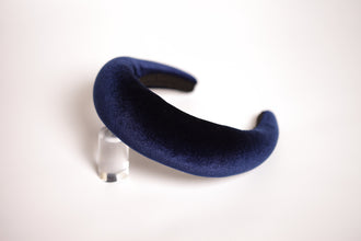 Navy blue padded headband Wide headband Velvet headband Fabric headbands for women Gift for best friend female