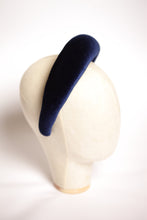 Navy blue padded headband Wide headband Velvet headband Fabric headbands for women Gift for best friend female