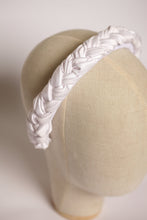 Wedding headpiece for bride Satin braided headband white Bridal headband Bride to be headband silk headband
