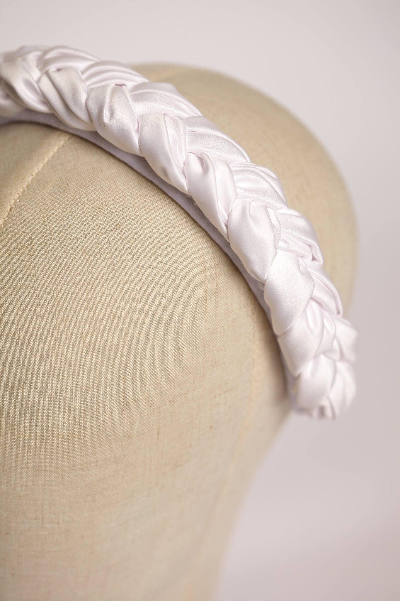 Wedding headpiece for bride Satin braided headband white Bridal headband Bride to be headband silk headband