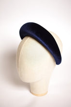 Navy blue padded headband Wide headband Velvet headband Fabric headbands for women Gift for best friend female