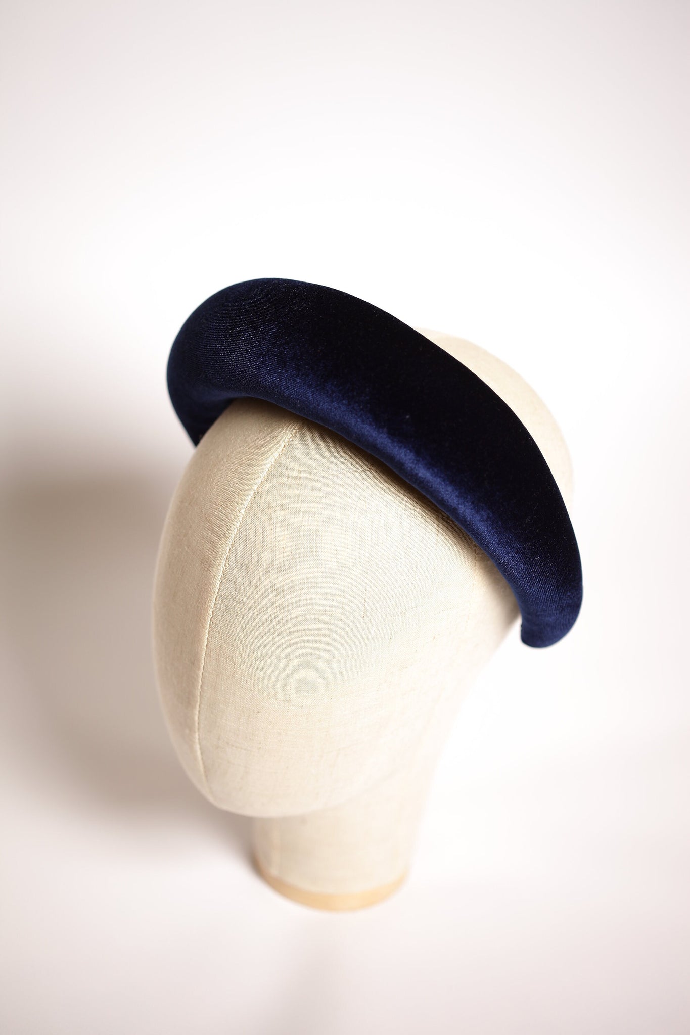 Navy blue padded headband Wide headband Velvet headband Fabric headbands for women Gift for best friend female