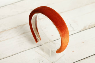 Padded headband Velvet headband Cooper headband Brown headband Comfortable headband Adult headband Headband for women