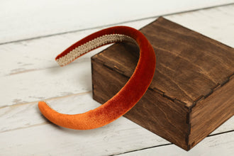 Padded headband Velvet headband Cooper headband Brown headband Comfortable headband Adult headband Headband for women