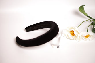 Black velvet padded headband Velvet hair band Soft headband Women headband 2.5 cm wide