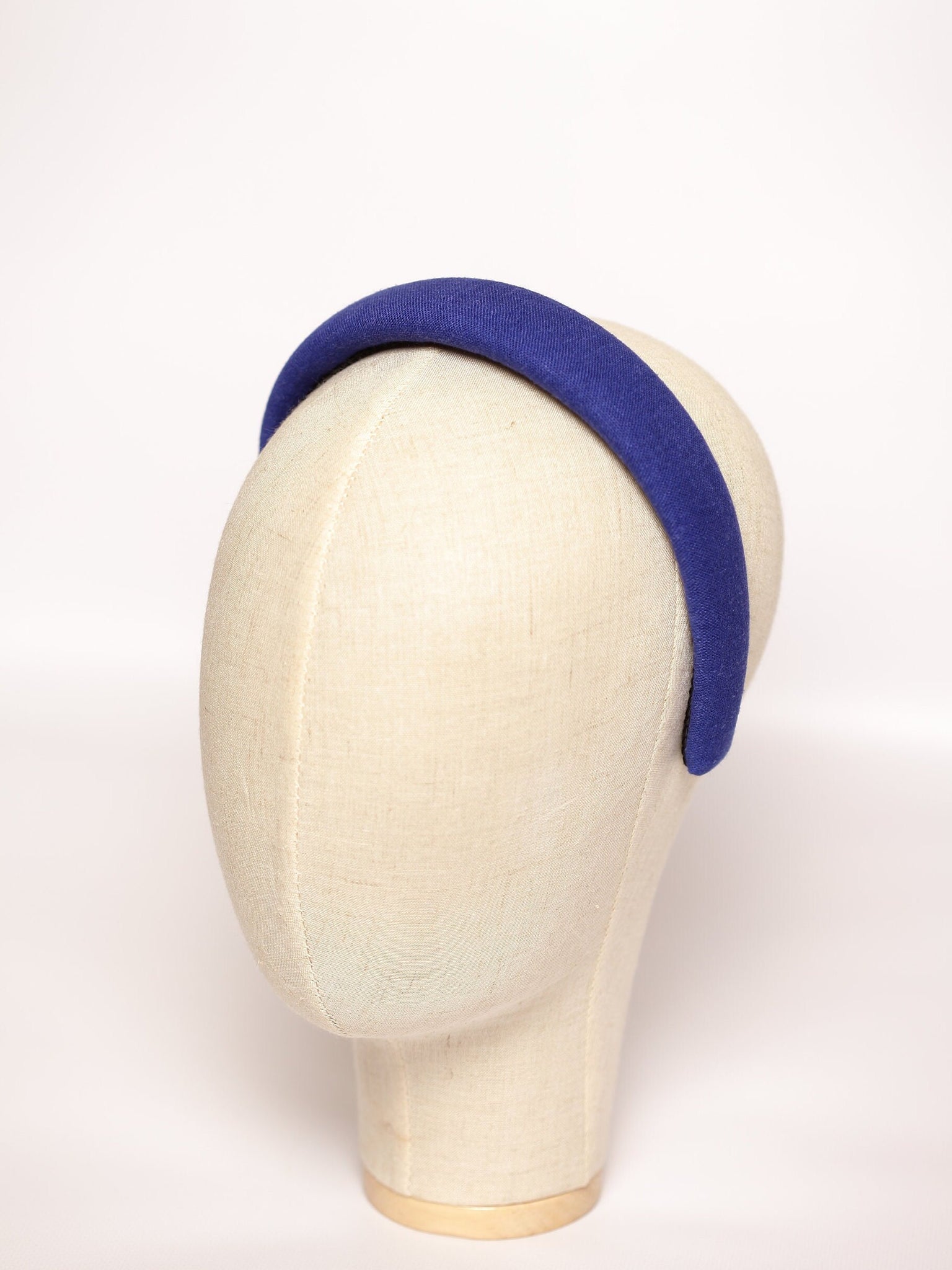 Blue padded headband Linen headband Girls headband Womens headband Adult headband Non slip headband