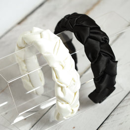 Braided headband Satin headband Black braid hair band Plaited headband Padded headband Comfortable headband Braided headbands
