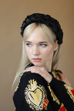 Braided headband Satin headband Black braid hair band Plaited headband Padded headband Comfortable headband Braided headbands