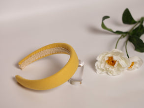 Yellow headband Girls headband Padded headband Linen headband Adult headband Soft headband Linen hairband Trendy headband Summer headband
