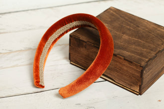 Padded headband Velvet headband Cooper headband Brown headband Comfortable headband Adult headband Headband for women