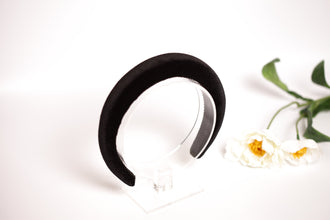 Black velvet padded headband Velvet hair band Soft headband Women headband 2.5 cm wide
