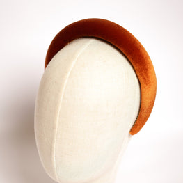 Burnt orange padded headband Velvet headband Soft headband Velvet headband for women Handmade headband