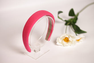 Hot pink padded headband Headbands for girls Linen headband Headband for women Soft headband Trendy headband Girls headband