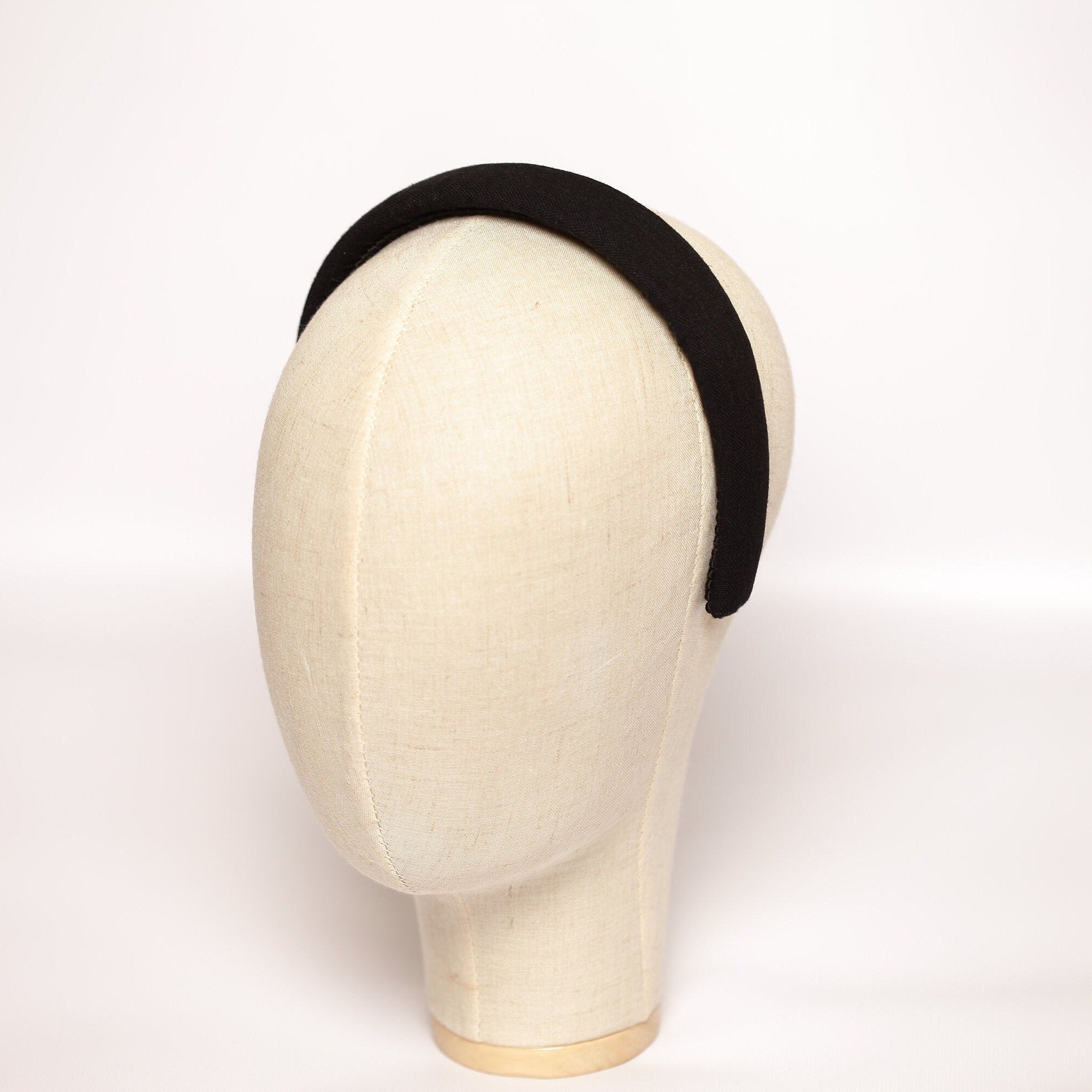 Black headband Padded headband Linen headband Headband for women Spring headband Headbands for girls Adult headband