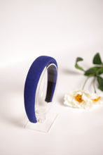 Blue padded headband Linen headband Girls headband Womens headband Adult headband Non slip headband