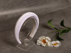 White padded headband Velvet headband White hair band Bridal headpiece 2.5 cm wide