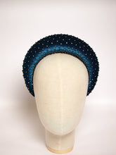 Crystal padded headband Rhinestone headband Sparkly headband Designer headband Dark turquoise headband Halo headband
