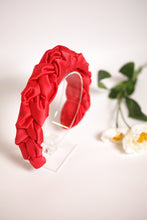 Red satin headband Braided headband  Comfortable headband Braided headband Chunky headband Red headband Handmade headband