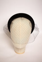 Black Wizard Velvet Birdcage Veil Headband Ascot Hat Black Wedding Veil Wizard Headband