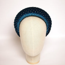 Crystal padded headband Rhinestone headband Sparkly headband Designer headband Dark turquoise headband Halo headband