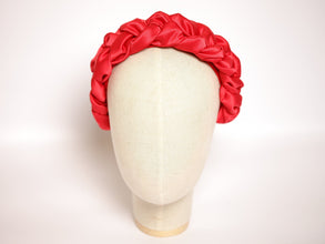 Red satin headband Braided headband  Comfortable headband Braided headband Chunky headband Red headband Handmade headband