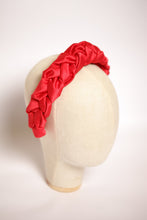 Red satin headband Braided headband  Comfortable headband Braided headband Chunky headband Red headband Handmade headband
