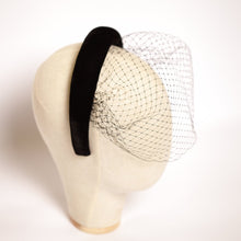 Black Wizard Velvet Birdcage Veil Headband Ascot Hat Black Wedding Veil Wizard Headband