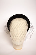 Black Wizard Velvet Birdcage Veil Headband Ascot Hat Black Wedding Veil Wizard Headband