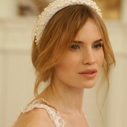 Pearl tiara Embellished headband Beaded headband Bridal pearl headband Wedding pearl headband Bridal beaded hair band Bridal headbands