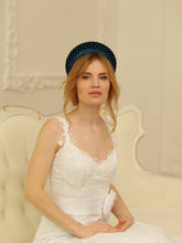 Crystal padded headband Rhinestone headband Sparkly headband Designer headband Dark turquoise headband Halo headband