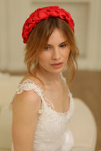 Red satin headband Braided headband  Comfortable headband Braided headband Chunky headband Red headband Handmade headband