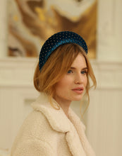 Crystal padded headband Rhinestone headband Sparkly headband Designer headband Dark turquoise headband Halo headband