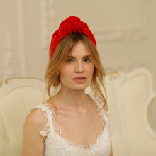 Red Top Knot Headband Female Knot Headband Manual Headband No Sliding Headband Large Headband Knotted Headband