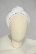 Bridal top knot headband  Tulle headband White turban headband Wedding headband for bride