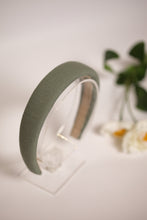 Summer headband Green linen padded headband Soft handmade hair band Fabric headband Custom headband Women alice band cotton headband