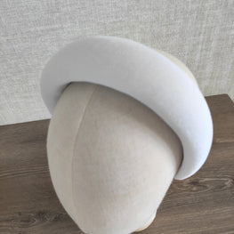 White padded headband,wide hair band,wedding headband,halo headband,Velvet headbands for women,thick headband