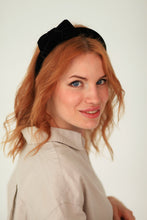 Bow headband,Women retro headband,  Black headband,Velvet headband,Summer headband ,Padded headband,Bow velvet headband