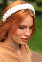 White bride Satin braided,headband white, Bridal headband ,Bride to be headband ,silk headband ,wedding headband