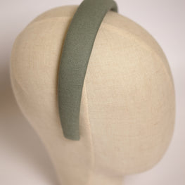Summer headband Green linen padded headband Soft handmade hair band Fabric headband Custom headband Women alice band cotton headband