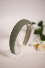 Summer headband Green linen padded headband Soft handmade hair band Fabric headband Custom headband Women alice band cotton headband