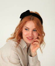 Bow headband,Women retro headband,  Black headband,Velvet headband,Summer headband ,Padded headband,Bow velvet headband