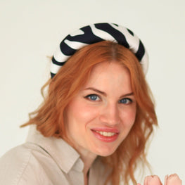 Animal print headband Black and white headband Padded headband Satin headband Silk headband