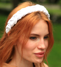 White bride Satin braided,headband white, Bridal headband ,Bride to be headband ,silk headband ,wedding headband