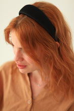 Black silk headband,padded headband,Wide Padded headband,classic headband,black satin headband