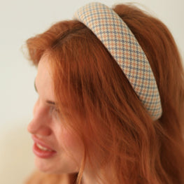 Tartan headband,Fabric headbands for women ,  Alice band Padded headband, Wide headbands for women,Teacher headband 3 cm/2,5cm/2 cm wide